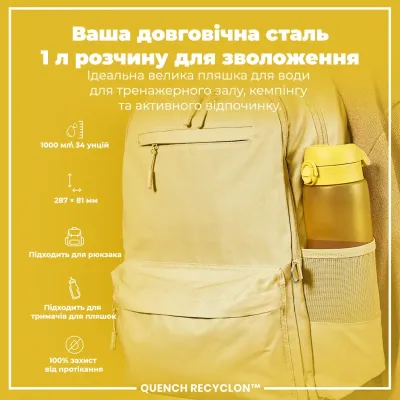 Пляшка для води ION8 BPA Free 1 л Yellow (I8RF1000YEL) Пляшка для води ION8 BPA Free 1 л Yellow (I8RF1000YEL)