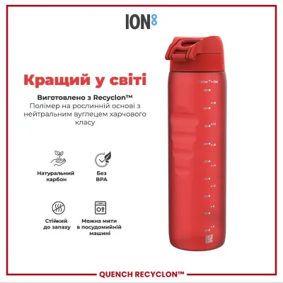 Пляшка для води ION8 BPA Free 1 л Red (I8RF1000RED) Пляшка для води ION8 BPA Free 1 л Red (I8RF1000RED)