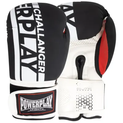 Боксерские перчатки PowerPlay 3086 Matt Challenger 12 унций Черно-белый (PP_3086_12oz_Bl/White)