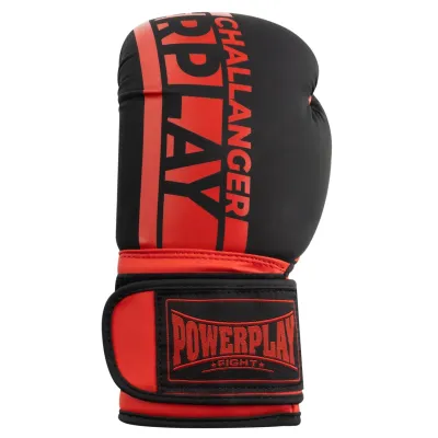 Боксерские перчатки PowerPlay 3086 Matt Challenger 14 унций Черно-красный (PP_3086_14oz_Bl/Red)