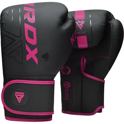 Боксерские перчатки RDX F6 Matte 12OZ 12 унций Pink (BGR-F6MP-12OZ)