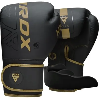 Боксерские перчатки RDX F6 Kara Matte 8 унций Golden (BGR-F6MGL-8OZ)