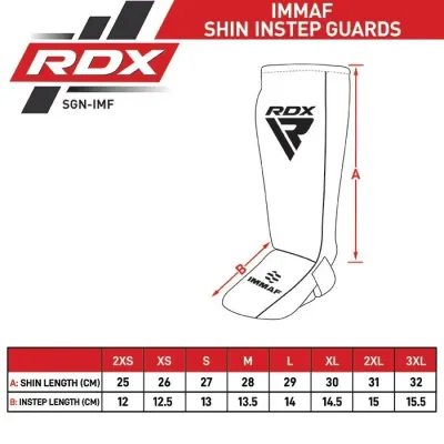 Захист для гомілок та стоп RDX Neoprene Shin Instep IMMAF-1 S Чорно-червоний (SGN-IMF-1R-S)