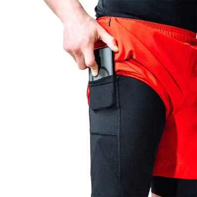 Шорти для MMA RDX T16 2-в-1 XL Red Black (MSC-T16RB-XL)