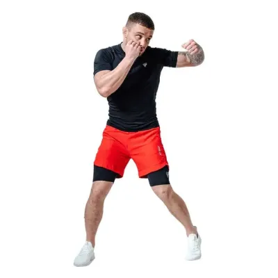 Шорти для MMA RDX T16 2-в-1 XL Red Black (MSC-T16RB-XL)