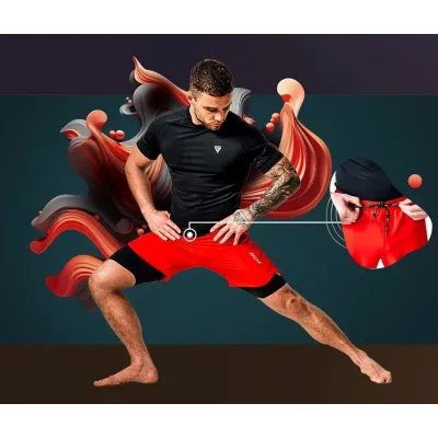 Шорти для MMA RDX T16 2-в-1 XL Red Black (MSC-T16RB-XL)