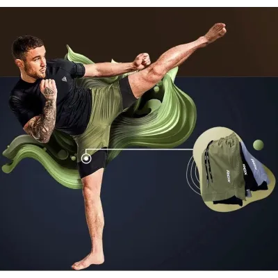 Шорты для MMA RDX T16 2-в-1 S Green Black (MSC-T16AGB-S) Шорты для MMA RDX T16 2-в-1 S Green Black (MSC-T16AGB-S)