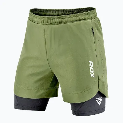 Шорти для MMA RDX T16 2-в-1 S Green Black (MSC-T16AGB-S)