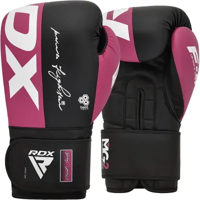 Боксерські рукавички RDX Rex F4 8 унцій Pink Black (BGR-F4P-8OZ)