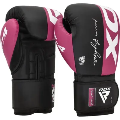 Боксерські рукавички RDX Rex F4 10 унцій Pink Black (BGR-F4P-10OZ)