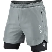 Шорты для MMA RDX T16 2-в-1 M Grey Black (MSC-T16GB-M)