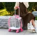 Сумка-візок для перенесення домашніх тварин CosmoPet CP-302 з телескопічною ручкою 47х42х24 см Рожевий (3_06589)