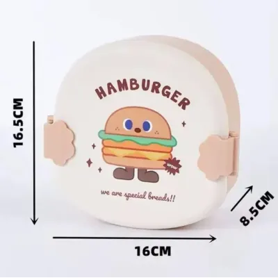 Ланч-бокс RIAS Hamburger с ложкой и вилкой 800 мл Разноцветный 3 шт (3_06604)