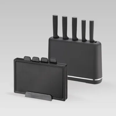 Набір ножів з обробними дошками Maestro MR-1412 9,8 х9, 8х22 см Black 10 шт