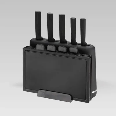 Набір ножів з обробними дошками Maestro MR-1412 9,8 х9, 8х22 см Black 10 шт