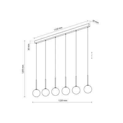 Люстра TK Lighting Martin 122x12 см Чорний (TK4504) Люстра TK Lighting Martin 122x12 см Чорний (TK4504)