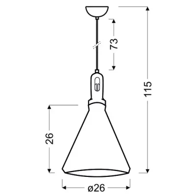 Люстра Candellux Robinson 26x115 см Черно-коричневый (31-10421)