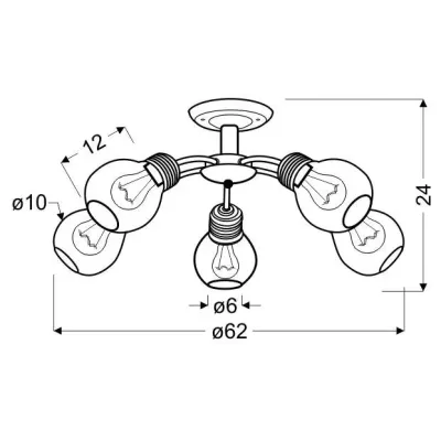 Люстра Candellux Gliva 62x24 см Латунь (35-56603)