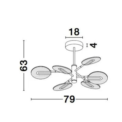 Люстра Nova Luce Genti 79x63 см Черный (Nova9545406)
