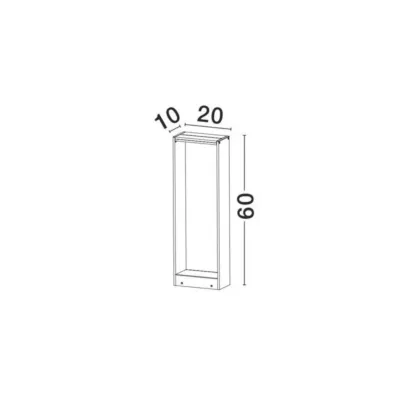 Вуличний світильник Nova Luce Twin 20x10x60 см Сірий (Nova713121)