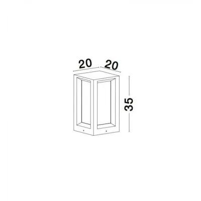 Вуличний світильник Nova Luce Castro 20x20x35 см Біло-сірий (Nova9739351)