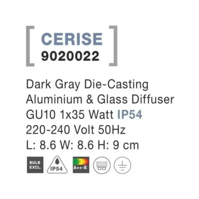 Точковий світильник Nova Luce Cerise 8.6x8.6x9 см Сірий (Nova9020022)