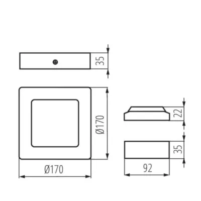 Точечный светильник Kanlux Kanti 17x17x3.5 см Никель (Kan27212)