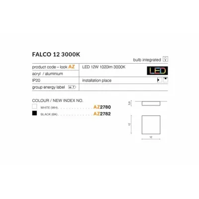 Точковий світильник AZzardo Falco 12x12x4 см Білий (AZ2781) Точковий світильник AZzardo Falco 12x12x4 см Білий (AZ2781)