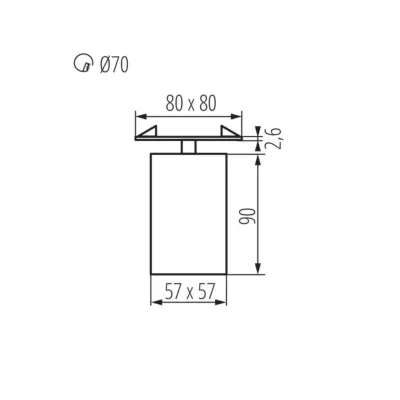 Точковий світильник Kanlux Chiro 5.7x5.7x9 см Чорний (Kan29313)