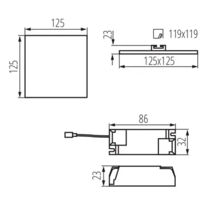 Точковий світильник Kanlux Arel 12.5x12.5x2.3 см Білий (Kan29586) Точковий світильник Kanlux Arel 12.5x12.5x2.3 см Білий (Kan29586)