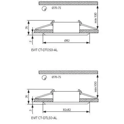 Точковий світильник Kanlux Evit 8.2x8.2x0.3 см Хром (Kan18560)