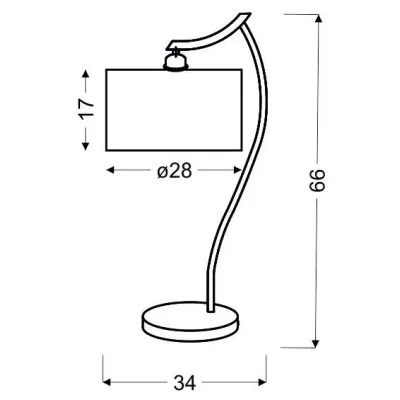 Настольная лампа Candellux Draga 34x66 см Хром (41-04239)