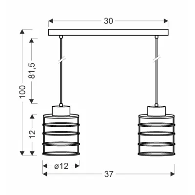 Люстра Candellux Glob 37x100 см Медно-черный (32-00361)