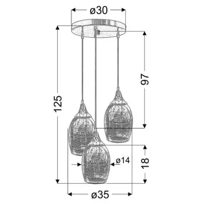 Люстра Candellux Marina 35x125 см Хром (33-60181)