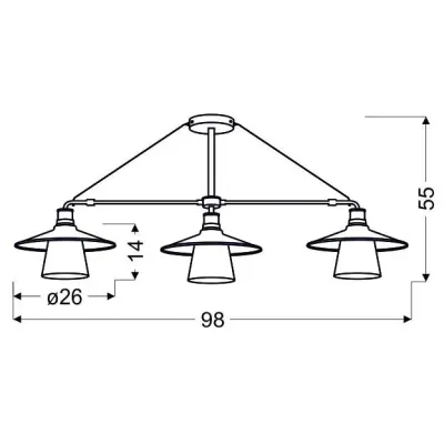 Люстра Candellux Loft 98x55 см Чорний (33-43115)