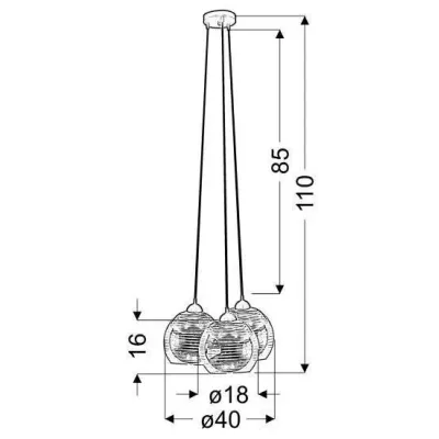 Люстра Candellux Trio 40x110 см Чорний (33-11961) Люстра Candellux Trio 40x110 см Чорний (33-11961)