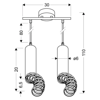 Люстра Candellux Tuba 30x100 см Білий (32-78636) Люстра Candellux Tuba 30x100 см Білий (32-78636)