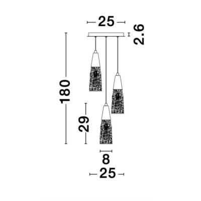 Люстра Nova Luce Kovac 25x180 см Прозоро-золотистий (Nova9160193)