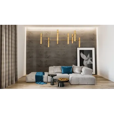 Люстра PikArt Tube Chandelier 200x48 см Золотистий (5299-1) Люстра PikArt Tube Chandelier 200x48 см Золотистий (5299-1)
