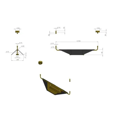 Люстра PikArt La 70x20x15 см Золотистий (26274-1) Люстра PikArt La 70x20x15 см Золотистий (26274-1)