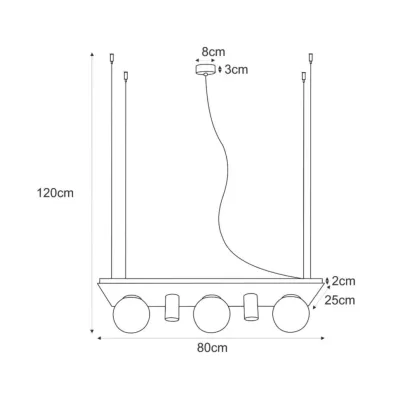 Люстра Zuma Line Plant 80x25x120 см Чорний (Zu5555)