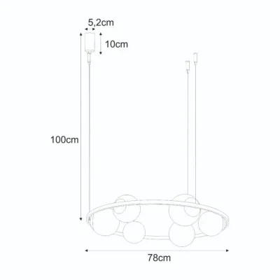 Люстра Zuma Line Orbit 78x100 см Черный (Zu5007)