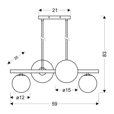 Люстра Candellux Kama 59x83 см Латунь (34-73426) Люстра Candellux Kama 59x83 см Латунь (34-73426)