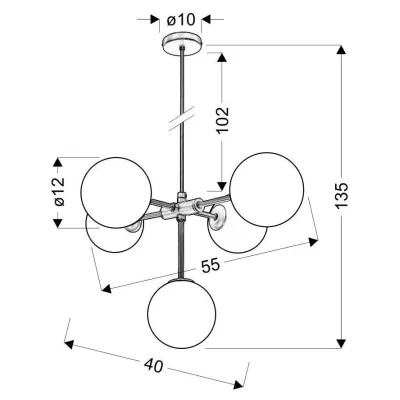 Люстра Candellux Mati 57x135 см Латунь (35-73778) Люстра Candellux Mati 57x135 см Латунь (35-73778)