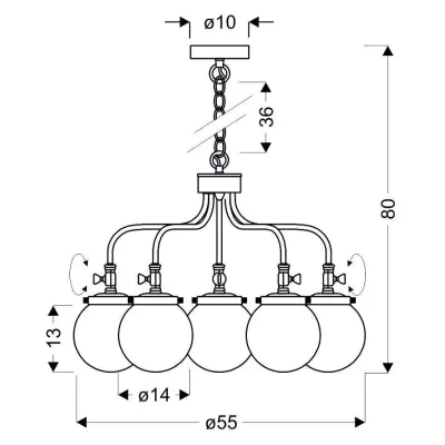 Люстра Candellux Ballet 55x80 см Латунь (35-70876) Люстра Candellux Ballet 55x80 см Латунь (35-70876)