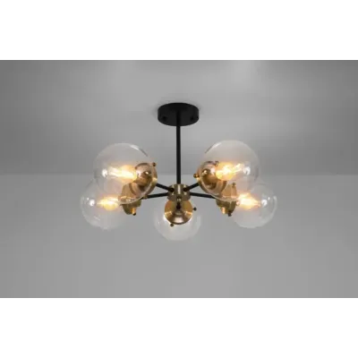 Люстра Candellux Lens 60x32 см Латунно-чорний (35-01306)