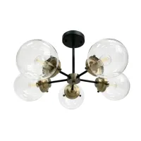 Люстра Candellux Lens 60x32 см Латунно-черный (35-01306)