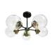 Люстра Candellux Lens 60x32 см Латунно-чорний (35-01306)