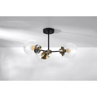 Люстра Candellux Lens 60x32 см Латунно-чорний (33-01290) Люстра Candellux Lens 60x32 см Латунно-чорний (33-01290)