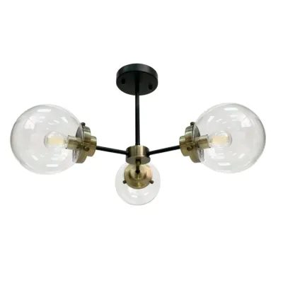 Люстра Candellux Lens 60x32 см Латунно-чорний (33-01290)